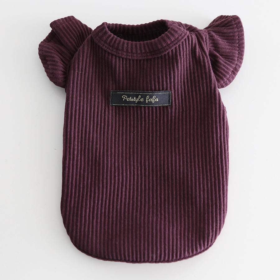 

Petstyle 2024 A/W Ribbed High Neck Lapel Fly Sleeve Cat Shirt Small