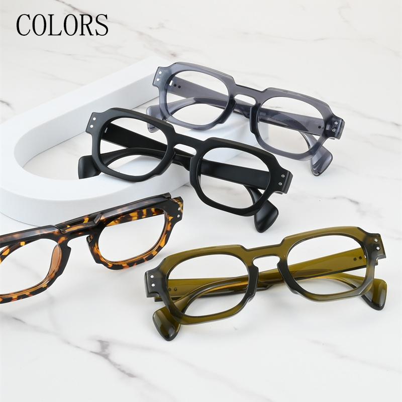 Retro Square Classic Rice Stud Frame Myopia Glasses Anti Blue Light Computer Women Near Sight Eyewear Prescription