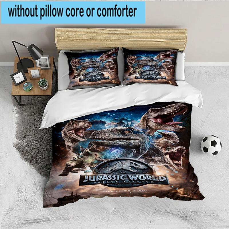 Jura-ssic Dinosaurs Battle 3PCS Bedding set,Ideal for 1pc Duvet Cover And 2pcs Pillowcases Perfect for Fan gift,Ideal for Bedroom, Dormitory