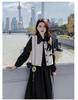 Women's Spring 2024 Long Sleeve Shirt Dress with Fashionable Vest - Two-Piece Set