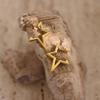 18K Gold-Plated Geometric Hammered Stainless Steel Stud Earrings