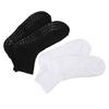 2 Pairs Wide Socks with Grips Men Women Non Binding Socks High Stretch Socks Black and White Large