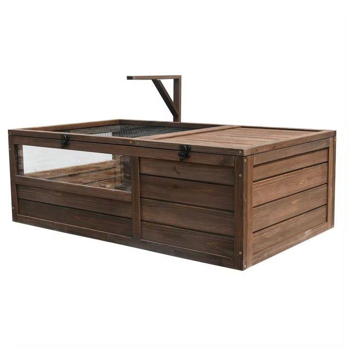Tortoise enclosure - BF31 - 97 x 57 x 51 cm - Weather-resistant wood - Hinged roof, lamp hook