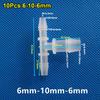 10Pcs Varied Diameter 3 Way Connector Plastic Hose Fittings  for Aquarium Fish Tank Fittings
