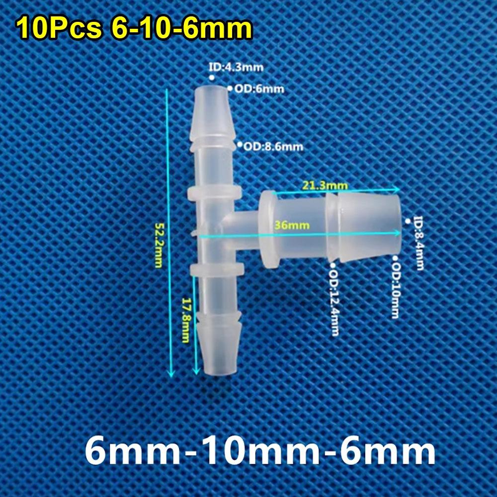 10Pcs Varied Diameter 3 Way Connector Plastic Hose Fittings  for Aquarium Fish Tank Fittings