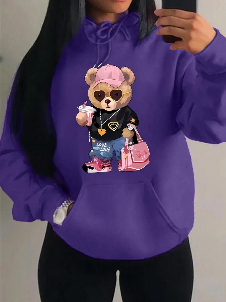 Cool Bären Schwester Muster Kreatives Design Damen Kleidung Kreativität Fleece Hoodie Harajuku Tasche Pullover Lustiger Herbst Kapuzenpullover