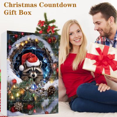 Forest Animal Advent Calendar 2025 24 Days Cute Animal Holiday Decor Countdown To Christmas with 2D Acrylic Animal Ornaments for Xmas Tree Home Decor