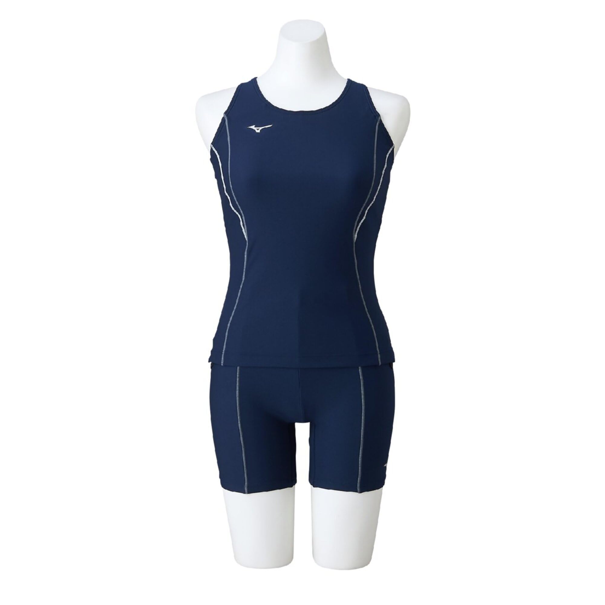 

Раздельный купальник MIZUNO Basic для соревнований и школы, женский N2MGAC11, темно-синий/светло-серый, плавание, тренировки,