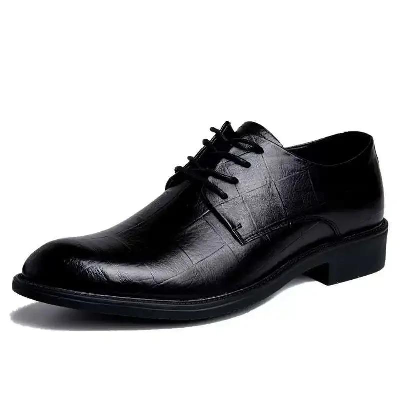 Men'S Dress Party Shoes Black Suit Shoes Talian Leather Hombre Formal Shoes Men Office Sapato Social Masculino
