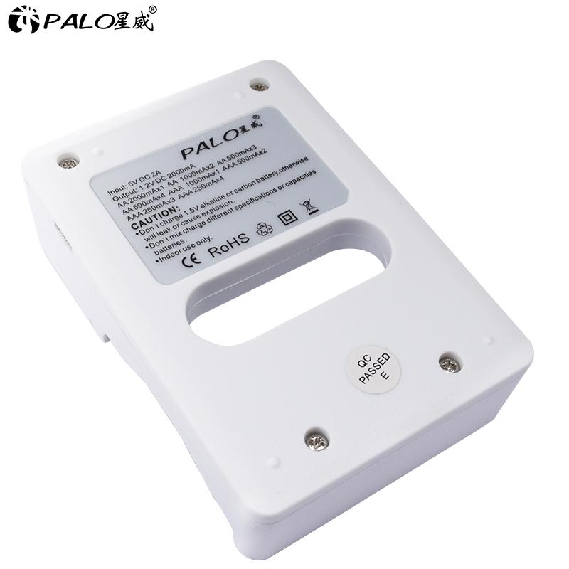 PALO 4 Slots Fast Charger LCD Display Smart Intelligent USB Battery Charger For AA / AAA Ni-CD Ni-MH Rechargeable Batteries