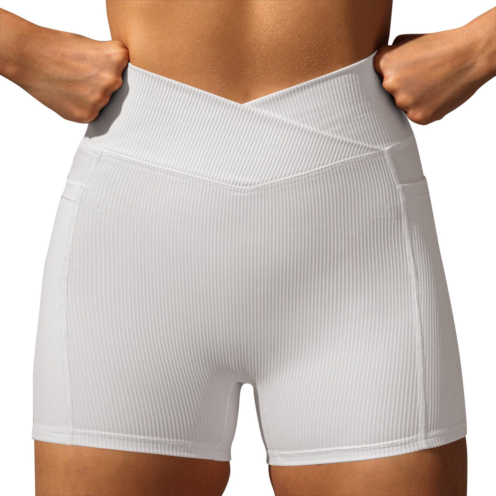 

Женские шорты для бега, спортивные шорты для активного отдыха с карманами XL белый