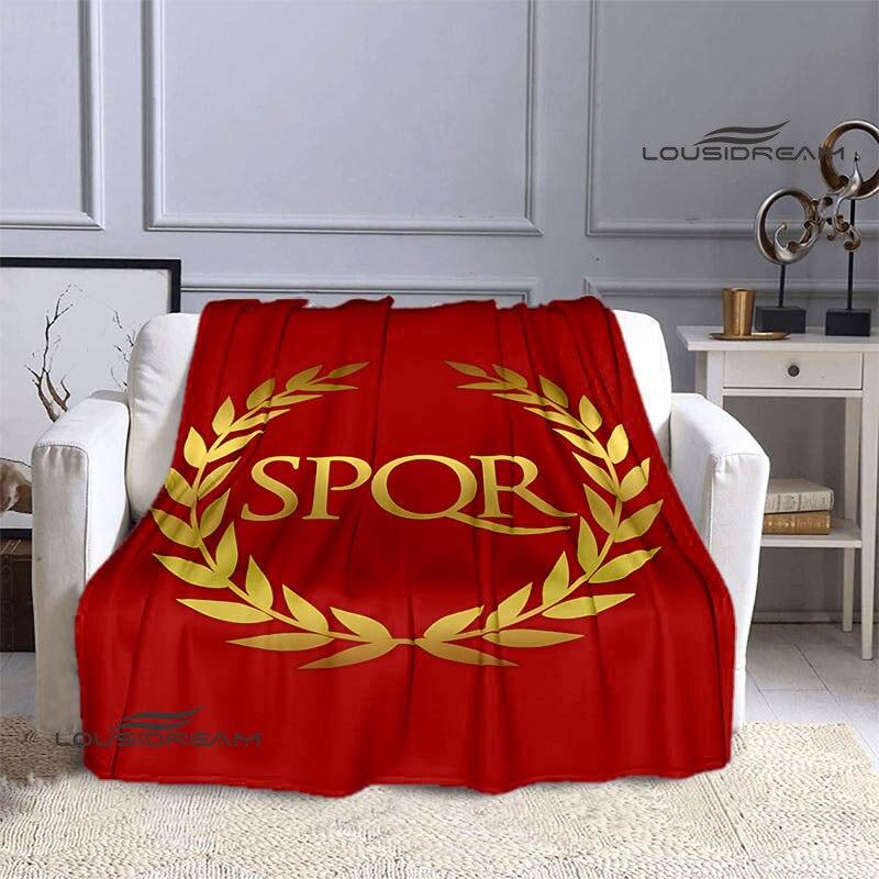 Roman SPQR Bedruckte Decke, warmes Flanell, weich und bequem, modische dekorative Decke, Heimreisedecke, Geburtstagsgeschenk