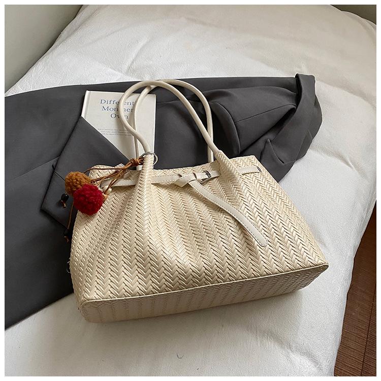 Retro Tragetasche, Unterarmtasche mit großem Fassungsvermögen, Hoher Erscheinungsgrad, Ein-Schulter-Tasche, Modische Pendler-Großtasche