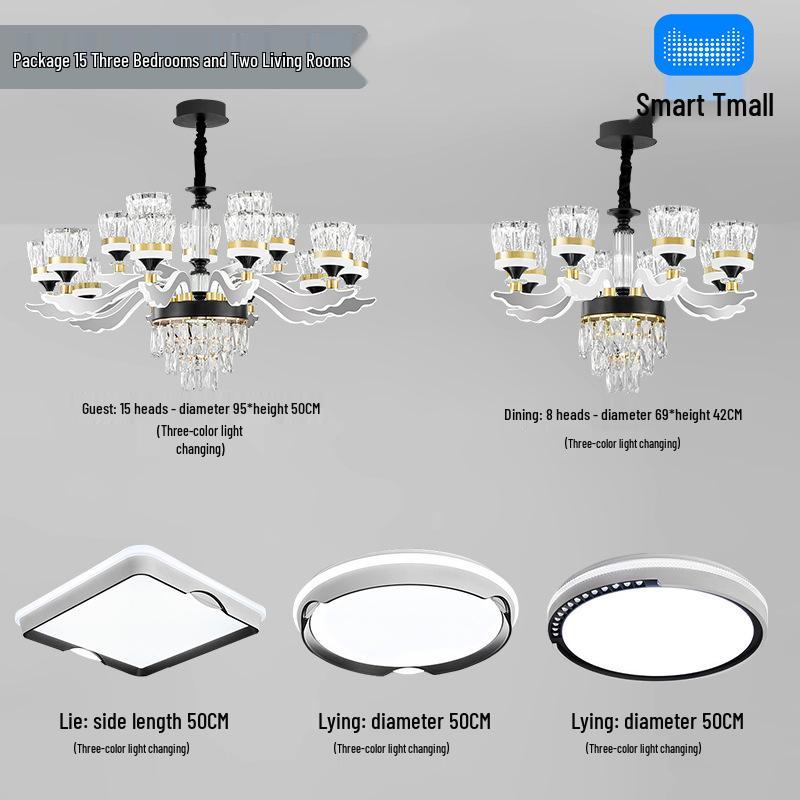 Chinese Style Luminous Crystal Chandelier: Modern Luxury Lighting for Living Rooms and Halls