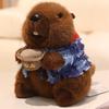 Cute Groundhog Plush Toys Keychain Simulation Marmot With Clothes Soft Doll Stuffed Animal Pillow Kid Birthday Gift Home Decor