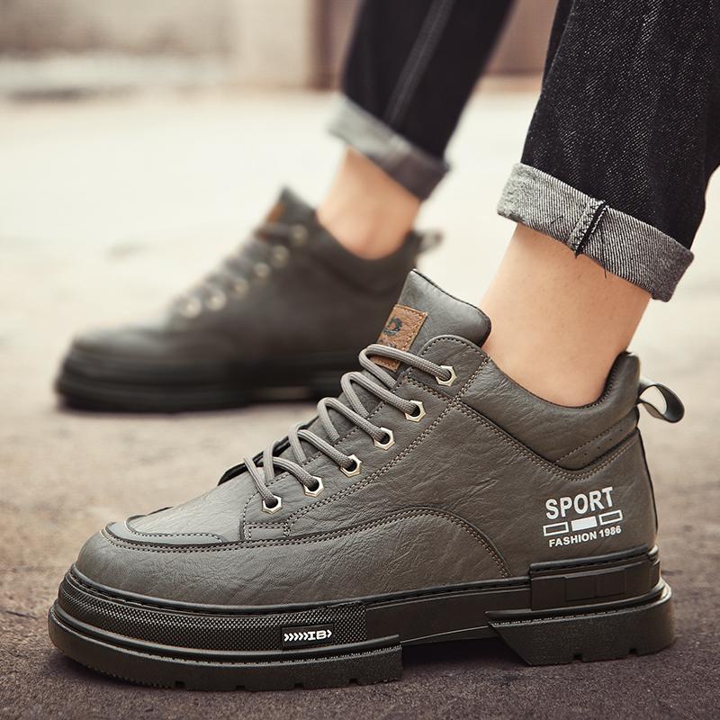 Nuovi stivali Martin alti da uomo alla moda autunno e inverno per studenti maschi e ragazzi, scarpe da lavoro con suola morbida, protezione del lavoro, sneakers Martin