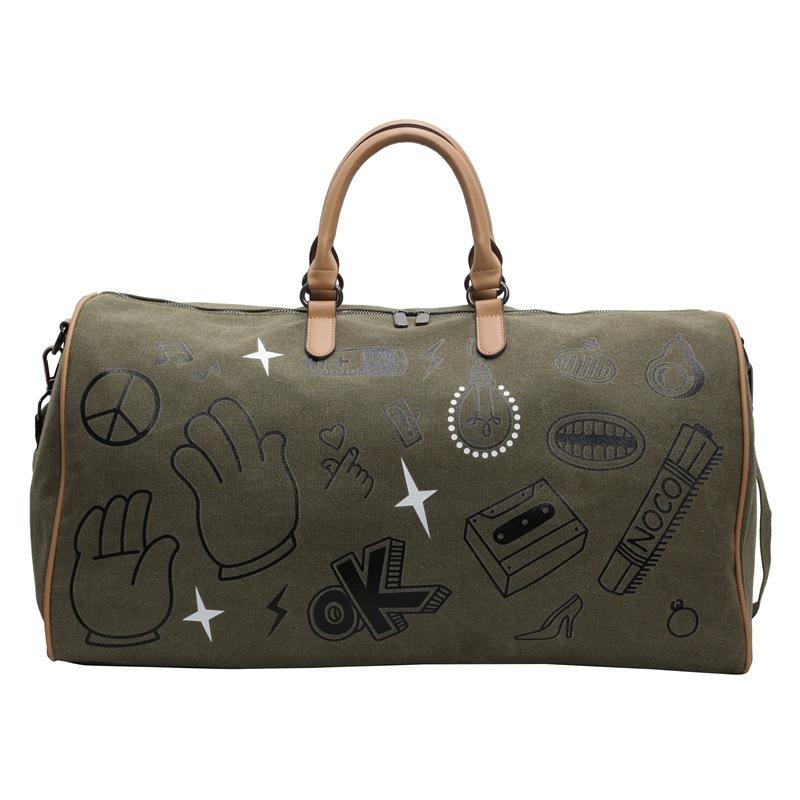 Graffiti Personalized Travel Bag Trendy Storage Bag Business Trip Outdoor Duffel Bag Leisure Large Capacity Portable Messenger Bag
