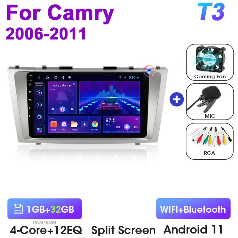 2 Din Android 12 Autoradio Für Toyota Camry 7 XV 40 50 2006 - 2011 Multimedia Video Player GPS 4G Carplay Auto Stereo Head Unit