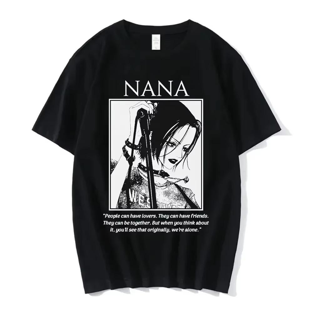 

Японская новая мода Harajuku Street аниме Nana Osaki принт футболки мужские женские с коротким рукавом хлопковые повседневные большие футболки XXXXXL чёрный