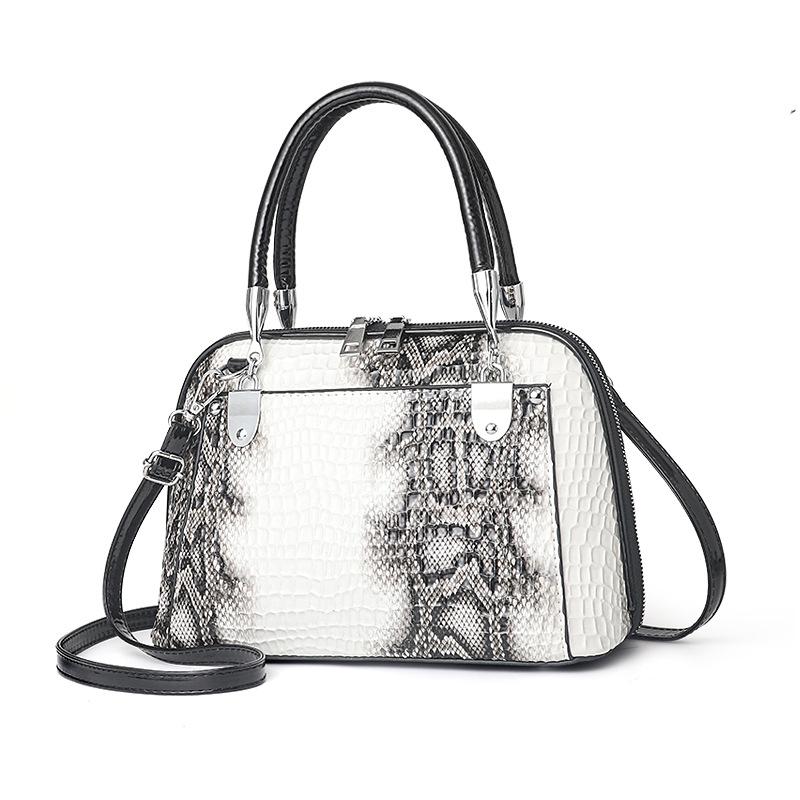 Handbag bag snake pattern shoulder bag messenger bag women's bag high quality leather shell bag bags