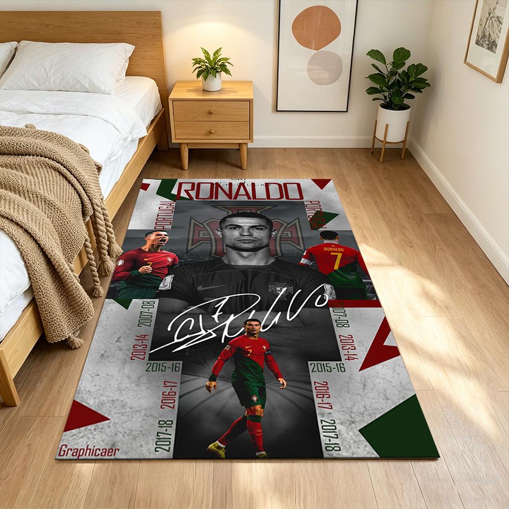 Cristiano Ronaldo Floor Rug Office Rug Design for Study Room Entryway Living Rooms Kitchen Anti-slip Rug Decorate Offices Gift for Festivals
