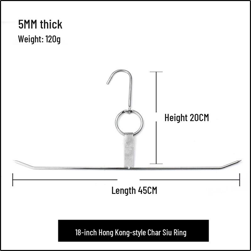 Stainless Steel Roast Meat Hook with Hanging Ring and Pipa Fork