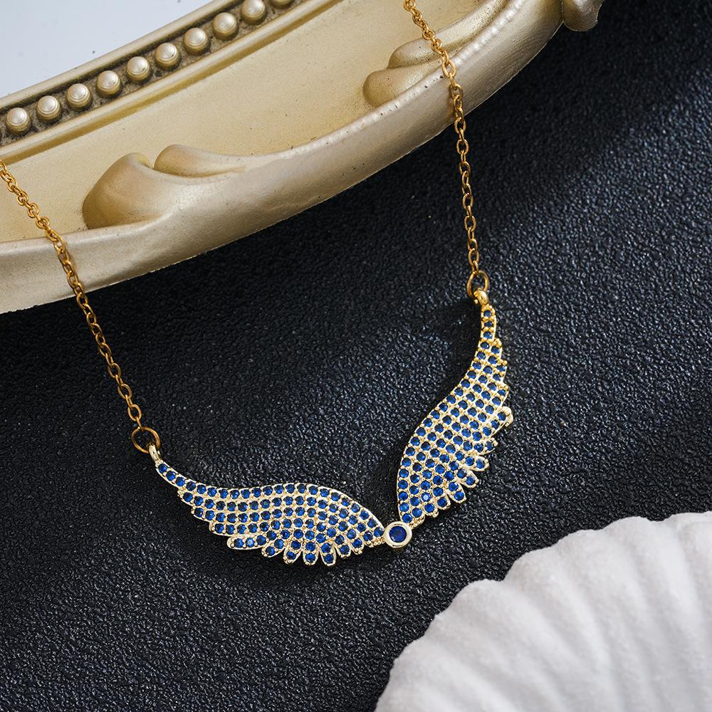 Angel Wings Diamond Necklace - Stylish, Versatile, Collarbone Chain for Women