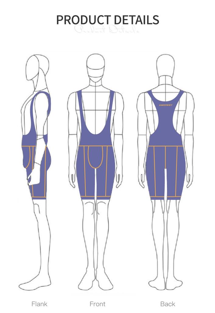 AMORESY Octavian Series Cycling Bibs, 5-Dimensional Spandex Bib Pants with Shock Absorption (M, Daehong)