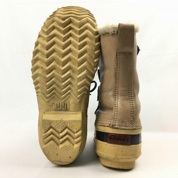 SOREL Vintage Canada Snow Boots Lined Beige size 25.0 Men's(USED)