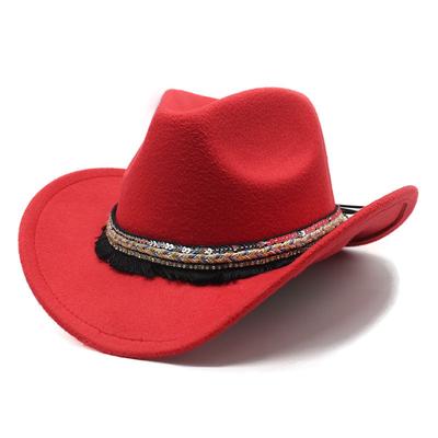 Minority Woolen Western Cowboy Top Hat Men'S And Women'S Couple Hat