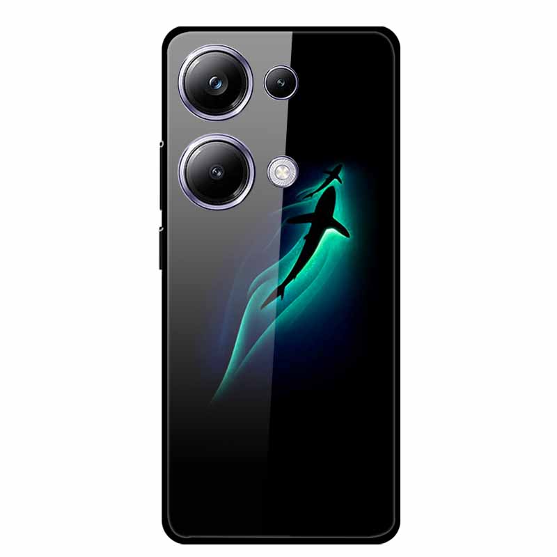 Glass Back Cover For Xiaomi Redmi Note 13 Note13 Pro Case Soft Bumper Hard Tempered Glass Case For Redmi Note 13 Pro Phone Case