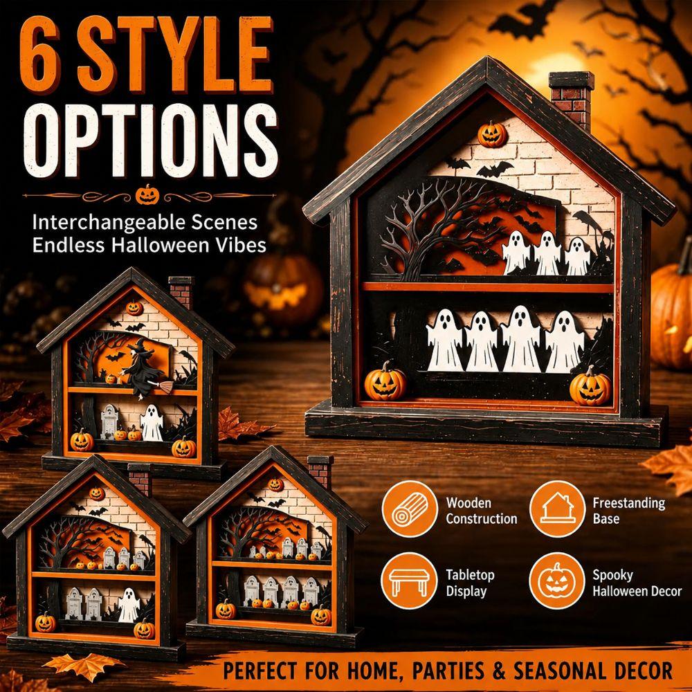Layered Structure Halloween Haunted House Decoration Tabletop Halloween Decor