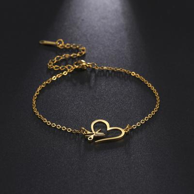 Pulsera de Acero Inoxidable Corazón Peine Tijeras Pulsera de Acero Inoxidable Amuleto de Corazón Joyería Pulsera de Acero Inoxidable para Mujer