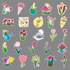 50 Tulips Doodle Personality Small Fresh Flowers Hand Tent DIY Mobile Phone Case Suitcase Sticker Waterproof