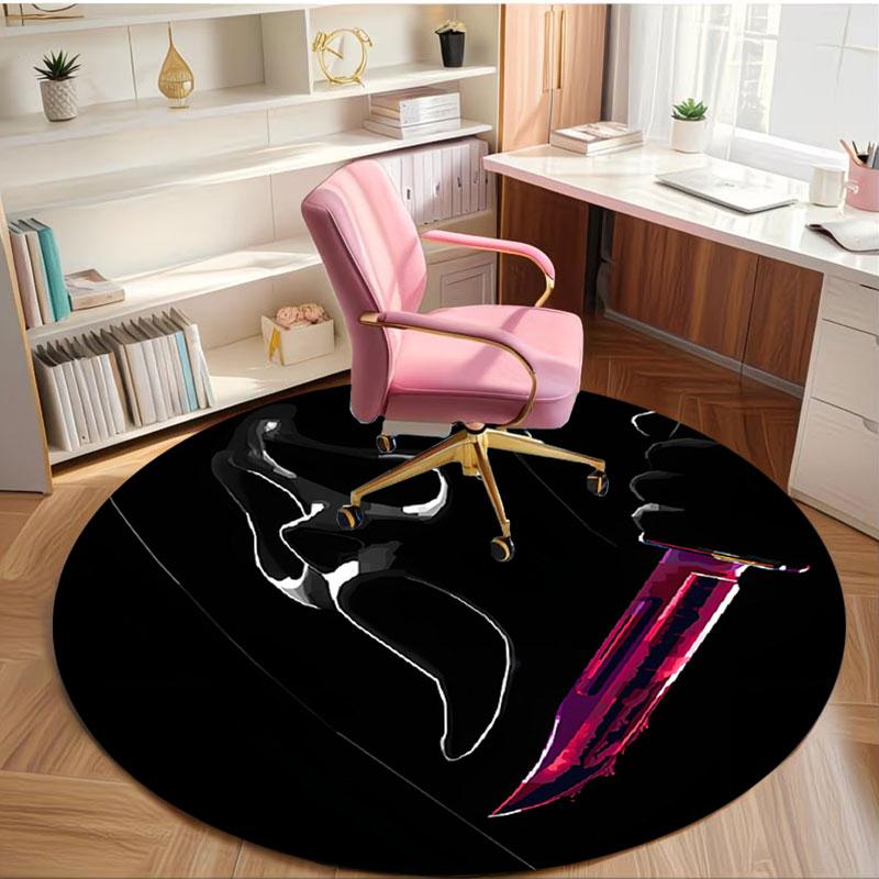 Ghostface Print Round Rug, Washable Floor Carpet, For Entryway Dorm Laundry Room Office Study, Home Decor Birthday Christmas Gift