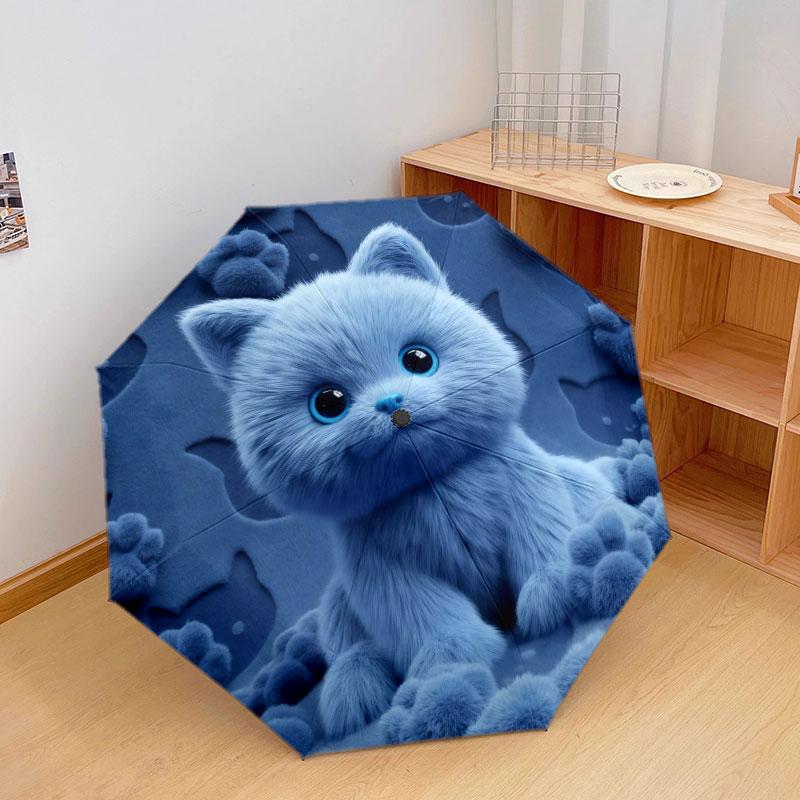 Furryanimals Pattern Pattern New Style Umbrella, 1 Piece Automatic Folding Umbrella, Portable Travel Umbrella, Outdoor Umbrella, Birthday Gift