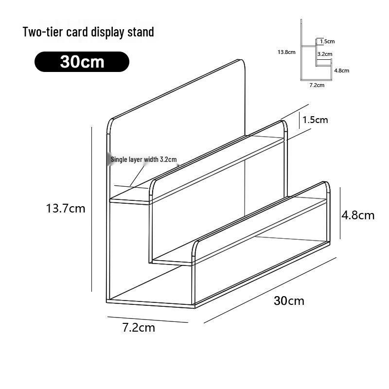 Acrylic Multi-Layer Card Holder Display Stand for Small Card Storage and Live Streaming
