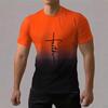 Trendy short-sleeve t-shirt with faith cross print, ideal for casual daily wear.