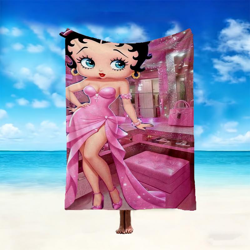 1pc Comfortable Home Print Throw Blanket, Betty Boop Blanket For Bed and Sofa Use, Special Present For Family