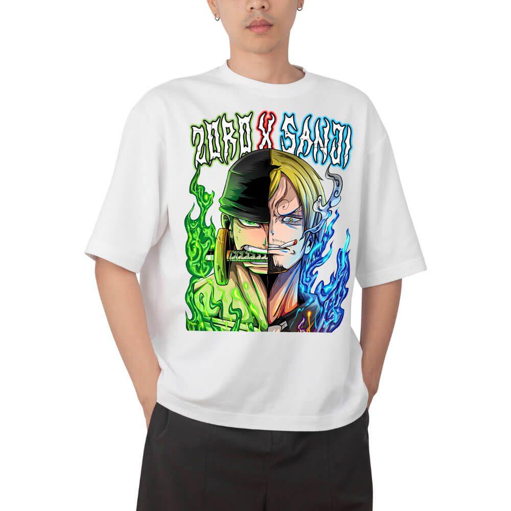 2026 New One Piece Zoro Chibi The Swordman Printed Short Sleeve Tshirt Mens and Womens Tshirt Mens Tops Sports Tshirt