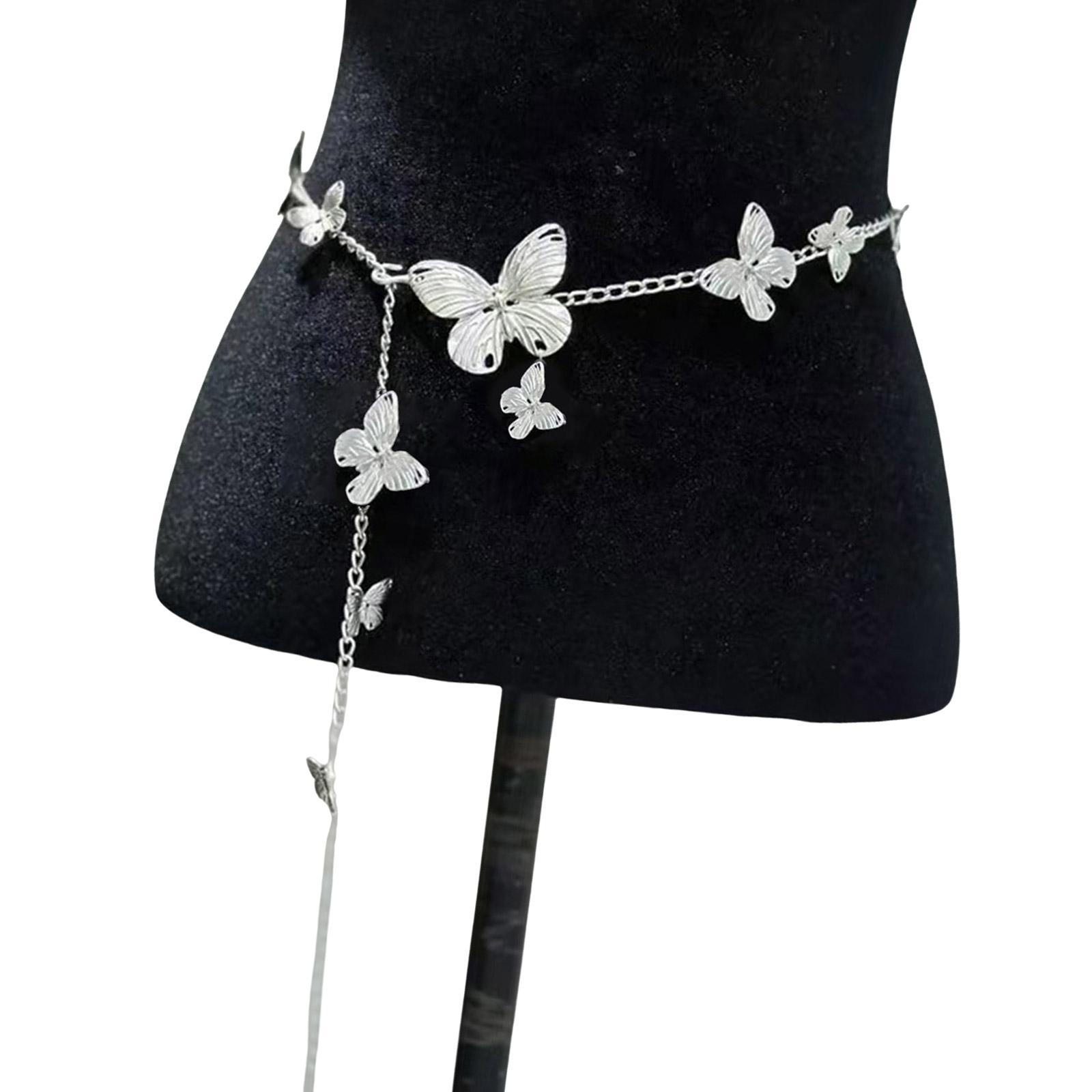 

Стильная цепочка на талию с кисточками/однослойным цветочным жемчужным шармом, подчеркивающая наряд для вечерних платьев или повседневного наряда B