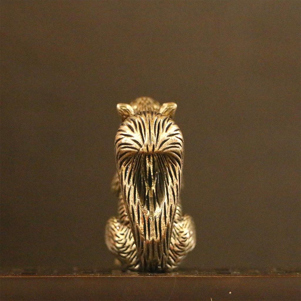 Messing Antik Eichhörnchen Desktop Ornamente Mikroschnitzerei Tee Haustier Kleine Kupferwaren