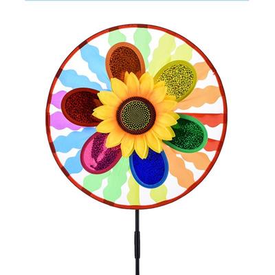Colorful Rotating Windmill Sequin Sun Flower Pinwheels Outdoor Garden Decoration Site Layout
