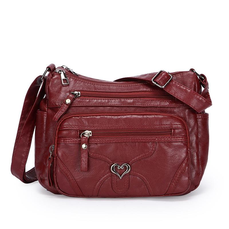 Middle-aged and elderly women's bags, new women's soft leather backpacks, large-capacity fashion versatile single shoulder messenger bags, women