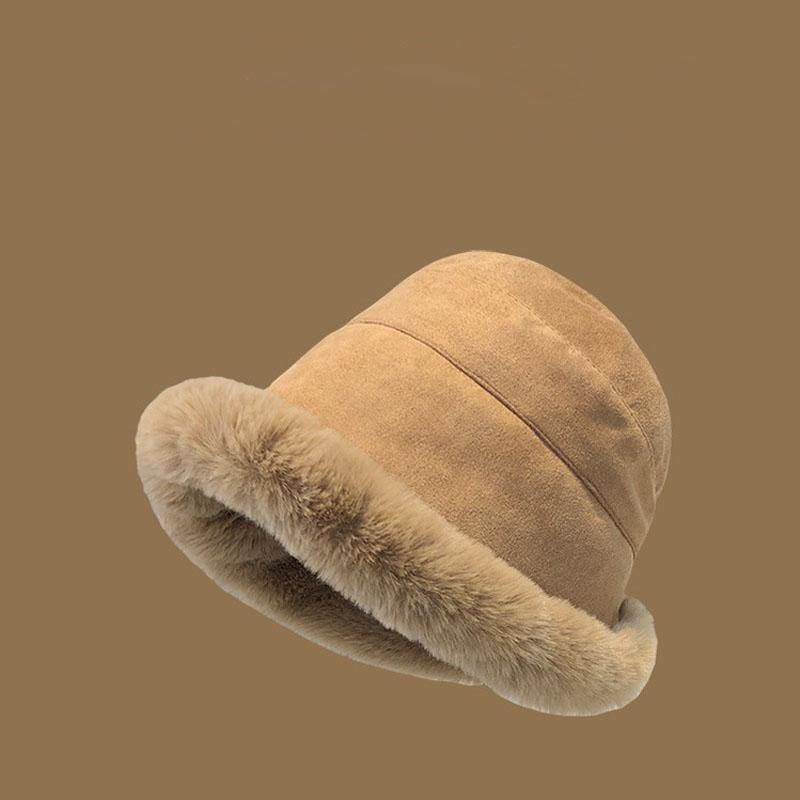 Женская новая зимняя пушистая шляпа-рыбак плюс бархатная теплая хлопковая шляпа женская зимняя шапка-ушанка защита ушей плюшевая шляпа-ведро