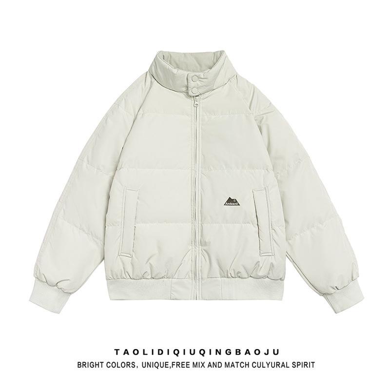 

Женская куртка в корейском стиле свободного кроя с хлопковым наполнителем - Осенне-зимнее пальто-пуховик для студентов и пар XXL белый/серый