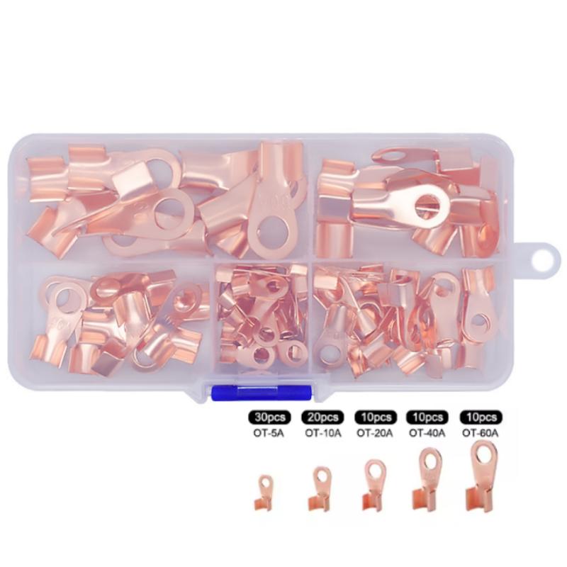 

80pcs Copper Battery Cable Connector Terminal Open Lugs Wire Terminals Mayitr OT-3A OT-10A OT-20A OT-40A OT-60A
