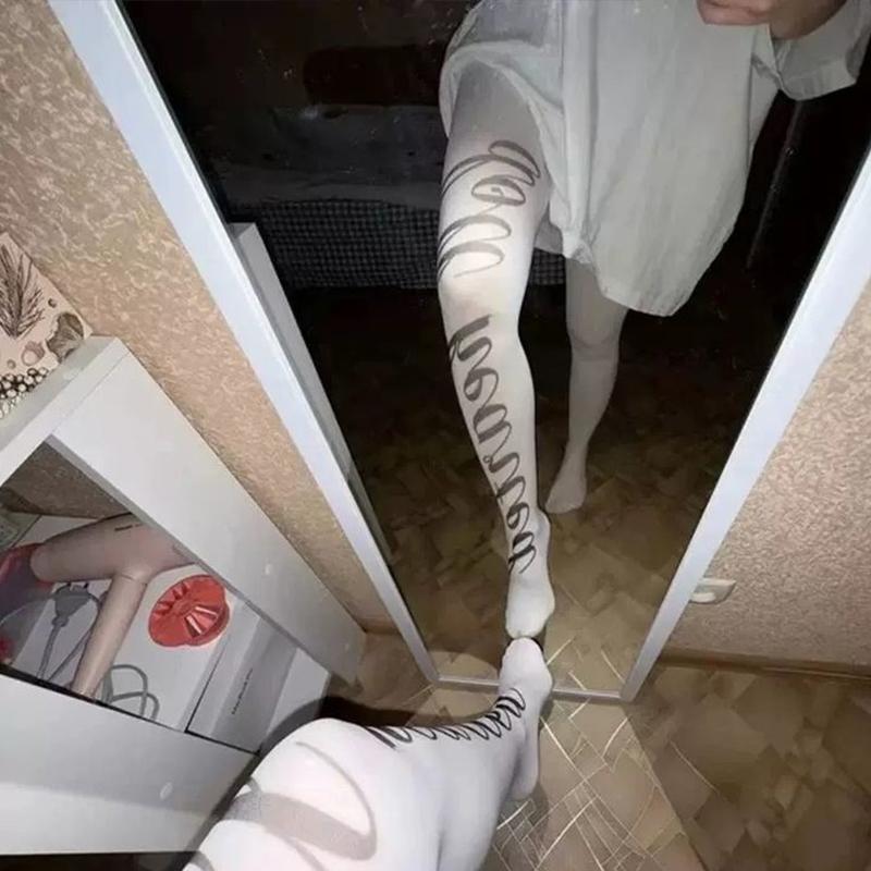 Punk Printed Long Socks Women's Sweet Cool Japanese Style Stockings Pantyhose Seasonal JK Socks Legs Warmers Sexy Accessories