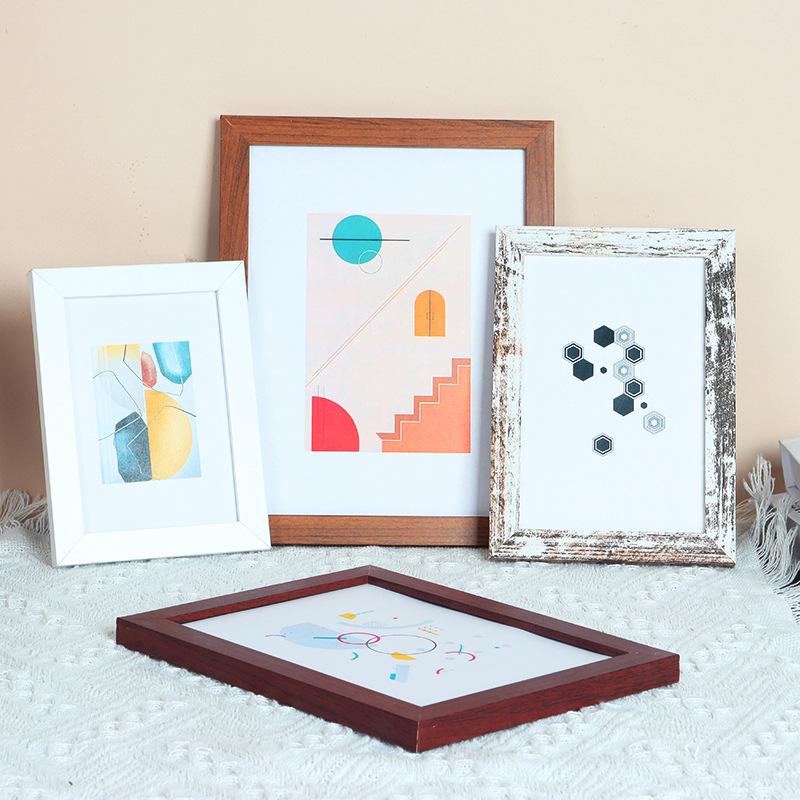 A4 & 12 Inch Minimalist Wood Photo Frame for Wall Hanging, Embroidery, or Painting Display; Also Available in 6 & 7 Inch for Tabletop Use