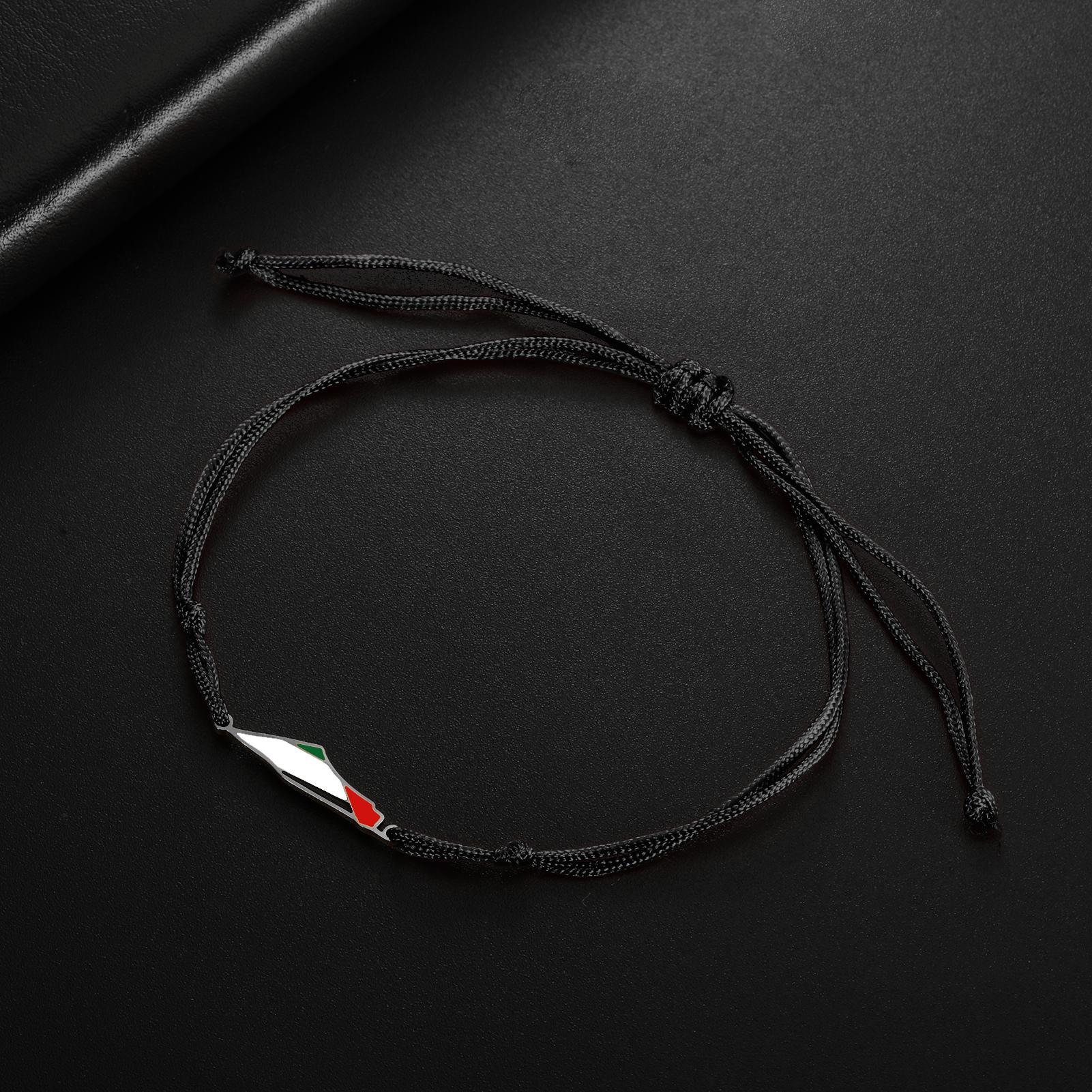 

COOLTIME Palestine Map Charm Women Bracelets Stainless Steel Adjustable Double Layer Men Geography Bracelet jewelry